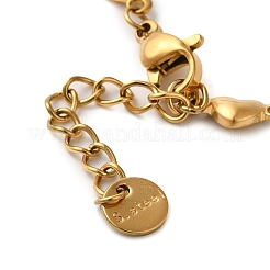 304 Edelstahl-Herzgliederkettenarmbänder für Damen&nbsp;BJEW-K237-07G