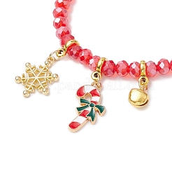 8 Stück Stretch-Armbänder aus Glasperlen mit Weihnachtsmotiv&nbsp;BJEW-JB11190