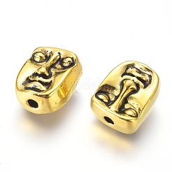 In lega di stile tibetano volto umano perline&nbsp;TIBEP-GC184-AG-RS