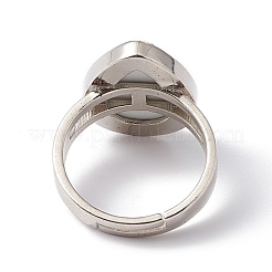 Verstellbare Ringe aus natürlicher Paua-Schale&nbsp;RJEW-G260-01P-01