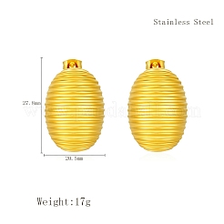 Pendientes geométricos ovalados de acero inoxidable 304 con rayas&nbsp;CQ0547