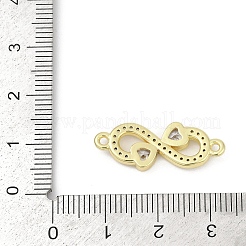 Ciondolo connettore infinito a forma di cuore in zirconia cubica trasparente in ottone&nbsp;KK-D317-144G