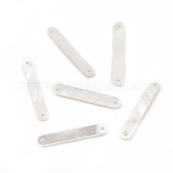 Naturweiße Muschelverbinder-Charms&nbsp;BSHE-E028-13