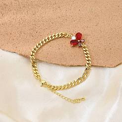 Micro ottone spianare Braccialetti di collegamento zirconi&nbsp;BJEW-Z082-01G-01
