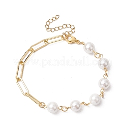 2 bracelet à chaînes torsadées en aluminium avec nœud papillon et ensemble de bracelets à chaînes en laiton et perles de coquillage pour femmes&nbsp;BJEW-JB11601