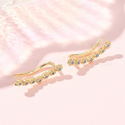 Boucles d'oreilles en laiton micro pavé de zircons cubiques&nbsp;KK-CBAA351-18G-02