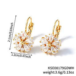 Eleganti orecchini a cerchio in ottone con fiore vintage&nbsp;IJ7264-4