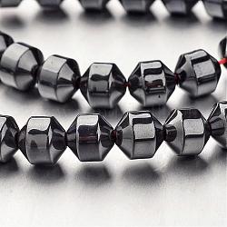 Chapelets de perle en hématite synthétique sans magnétique, Toupie, couleur d'origine, 6x6mm, Trou: 1mm, Environ 61 pcs/chapelet, 15.7 pouce