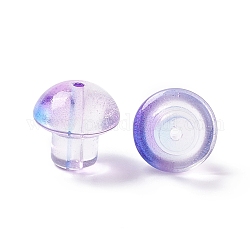 Transparent Glass Beads, Mushroom, Blue Violet, 13.5x13.5mm, Hole: 1.6mm