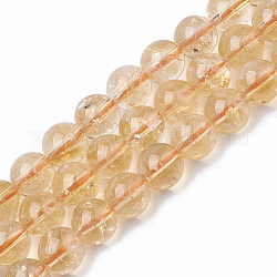 Grado un filo di perle di citrino naturale, tondo, 10mm, Foro: 1 mm, circa 40pcs/filo, 15.7 pollice