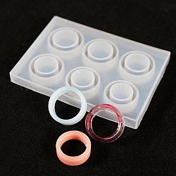 Moules à anneaux en silicone, moules de résine, pour la résine UV, fabrication de bijoux en résine époxy, blanc, 83x59x8mm, taille intérieure: 18mm et 19mm