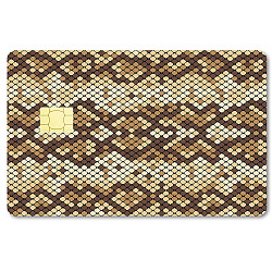 Autocollants de carte imperméables en plastique pvc rectangle, peau de carte autocollante pour décor de carte bancaire, peau de serpent, 186.3x137.3mm