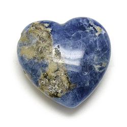 Pierres de guérison naturelles en sodalite, coeur amour pierres, pierres de palme de poche pour équilibrer le reiki, 29~30x30~31x12~15mm