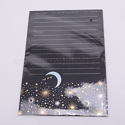 Бумажные письма канцелярские, прямоугольник со звездами и луной, чёрные, 21.2x14.9x0.02 см, 6 шт / пакет