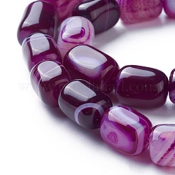 Naturelles teints perles agate brins, cuboïde, violet, 14~18x10~11x10~11mm, Trou: 1.5mm, Environ 25 pcs/chapelet, 15.1 pouce (38.5 cm)