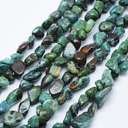 Chapelets de perles en chrysocolle naturelle, pépites, 5~12x4~9mm, Trou: 1mm, 15.7 pouce ~ 16.1 pouces (40~41 cm)