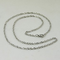 Cadeau de saint valentin pour lui 304 collier en acier inoxydable colliers chaîne hommes corde, couleur inoxydable, 17.89 pouce (45.4 cm)