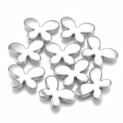Ccb Kunststoff-Perlen, Schmetterling, Platin Farbe, 21.5x30x6 mm, Bohrung: 2.5 mm, ca. 243 Stk. / 500 g