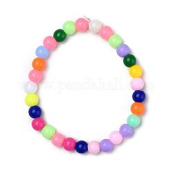 Acrylique opaque bracelets en perles extensibles pour enfants, couleur mixte, 43mm