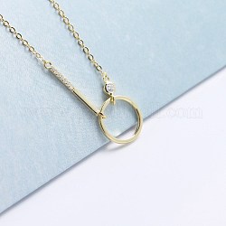 Кольцо 925 ожерелье из стерлингового серебра для женщин, с кубического циркония, прозрачные, золотые