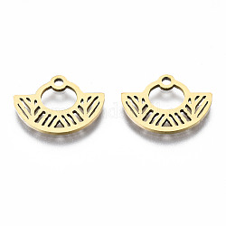 201 Stainless Steel Charms, Laser Cut, Canoe, Golden, 11x15x1mm, Hole: 1.4mm