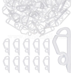 Gorgecraft 100Pcs Plastic Hanger Hooks, Lamp Holder, D-shaped, White, 50x21x4mm, 100pcs/box