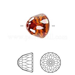 Cristal austriaco cuentas de rhinestone, 5542, pasiones de cristal, facetados, cúpula pequeña, 001 redm_crystak magma rojo, 13.9x10.5mm, agujero: 1.7 mm