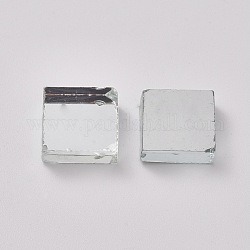 ガラスカボション  鏡モザイクボーダークラフトタイル  家の装飾やdiyの工芸品  正方形  銀  9.5~10x9.5~10x3.5~4mm  約100個/袋