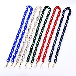 Eyeglasses Chains, Neck Strap for Eyeglasses, with Imitation Gemstone Style Acrylic Paperclip Chains, Alloy Lobster Claw Clasps and Rubber Loop Ends, Mixed Color, 30.11 inch(76.5cm)