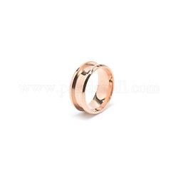 201 impostazioni per anelli scanalati in acciaio inossidabile, anello del nucleo vuoto, per la realizzazione di gioielli con anello di intarsio, oro roso, formato 7, diametro interno: 17mm