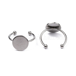 ステンレス鋼の開いた袖口の指輪の発見  パッドリングのセッティング  ステンレス鋼色  トレイ：12mm  usサイズ7 3/4(17.9mm)  1.5~3mm