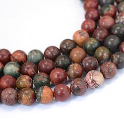 Pierre naturelle picasso / perles de jaspe picasso, ronde, 8~8.5mm, Trou: 1mm, Environ 47 pcs/chapelet, 15.5 pouce