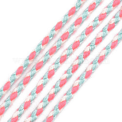 Polyester Braided Cords, Hot Pink, 2mm, about 100yard/bundle(91.44m/bundle)