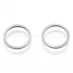 Anillos de enlace de 201 acero inoxidable, anillo redondo, color acero inoxidable, 12x1mm, diámetro interior: 10 mm
