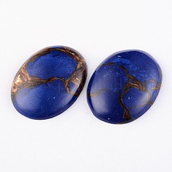 Lapis lazuli sintéticas teñidas cabuchones ovales, 40x30x7mm
