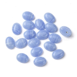 Кабошоны из синтетического синего кружевного агата, овальные, 8~8.5x6~6.5x2.5~3.5 мм