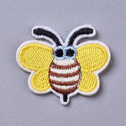 Computergesteuerte Stickerei Stoff zum Aufbügeln / Aufnähen von Patches, Kostüm-Zubehör, Applikationen, Bienen, Gelb, 31.5x37x1.5 mm