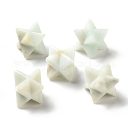 Perles d'amazonite de fleurs naturelles, pas de trous / non percés, Merkaba Star, 14.5~15x14.5~15x14.5~15mm