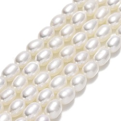 Hebras de perlas de agua dulce cultivadas naturales, arroz, lino, 5.5~7x4~5mm, agujero: 0.7 mm, aproximamente 55~60 pcs / cadena, 14.57'' (37 cm)