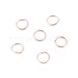 304 из нержавеющей стали открыты кольца прыжок, розовое золото , 22 датчик, 4x0.6 мм, внутренний диаметр: 3 мм