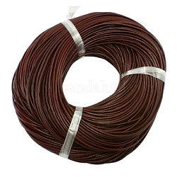 Leder Schmuckband, Rindsleder, diy bildende Halskette Material, Schokolade, 3 mm, ca. 5.46 m/Strang