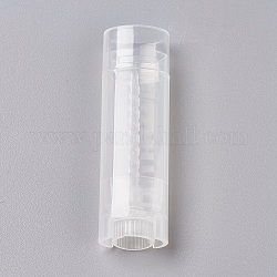 Envases de lápiz labial vacíos diy de plástico de 4.5g pp, tubo de brillo de labios, tubo de bálsamo labial, con tapa, Claro, 6.65x2x1.3~1.7 cm, tamaño interno: 4.8 cm