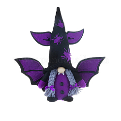 Gnome avec des décorations d'affichage en tissu d'aile de chauve-souris, pour les ornements d'halloween, motif d'araignée, orchidée noire, 80x320x300mm