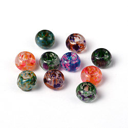 Spray Painted Glass Beads, Rondelle, Mixed Color, 8~9x5.5mm, Hole: 3~3.5mm