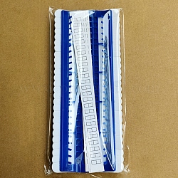 Organisateur de fil à broder en plastique et mousse à 50 position, avec des autocollants en papier, pour les organisateurs de fil à broder au point de croix, bleu, 27.5x11.5x2.5 cm