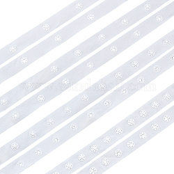 Ahademaker 8 Yards 4 Stil Druckknopfband aus Kunststoff, Nähverschluss Polyesterband, Schnee, 17~18x4 mm, Bohrung: 3 mm, 2 Meter/Stil