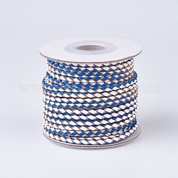 Cuerdas de cuero trenzado, redondo, azul dodger, 3 mm, aproximamente 10 yardas / rodillo