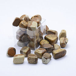 Picture naturelles perles de jaspe, pierre roulée, la moitié foré, pépites, 11~18x14~21x11~16mm