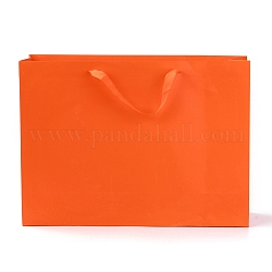 Sacs en papier rectangle, avec poignées, pour sacs-cadeaux et sacs à provisions, rouge-orange, 35x48x0.6 cm