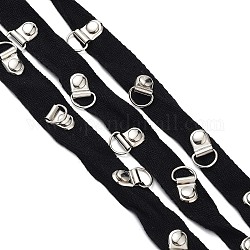 Cinghie elastiche con fermagli in cotone e ferro, accessori per la sostituzione dei vestiti, nero, 20x4mm